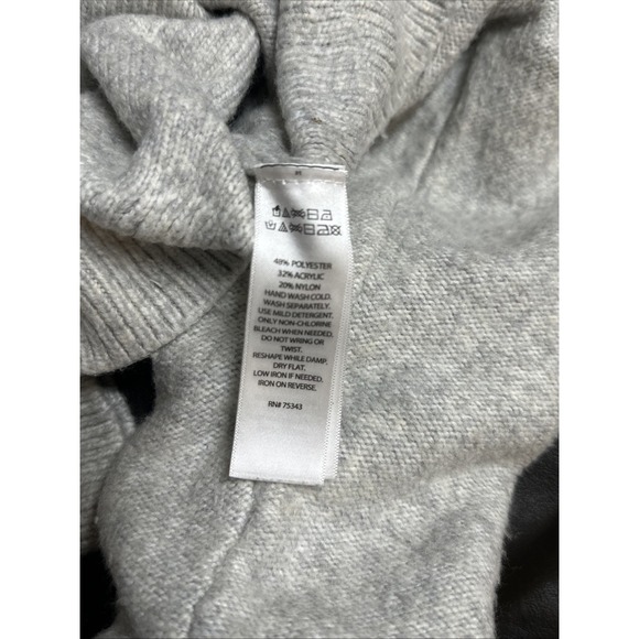 Tahari Button Up Long Sleeve Pullover Size S Women's Grey Polyester Blend Collar - Picture 7 of 7